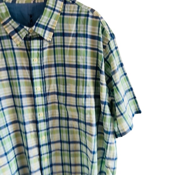 Izod Seaside Green Plaid Button Uo Long Sleeve Shirt - Picture 2 of 5